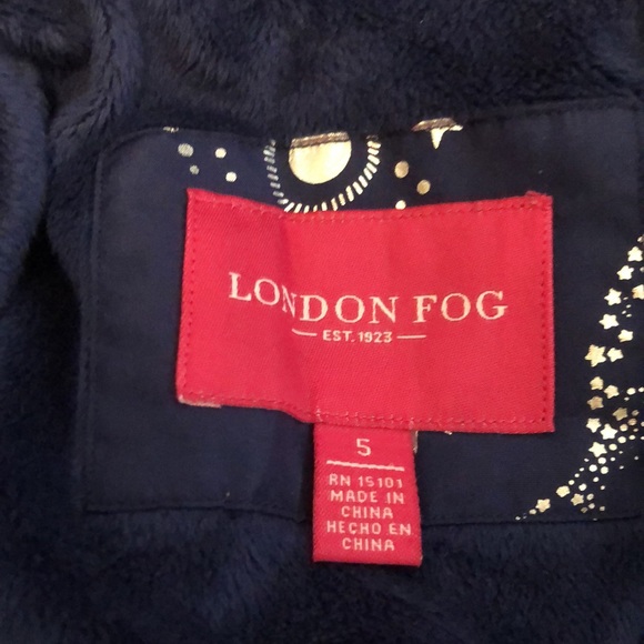 LONDON FOG Navy Midweight Trench Jacket Kids Size 5 - Picture 8 of 14